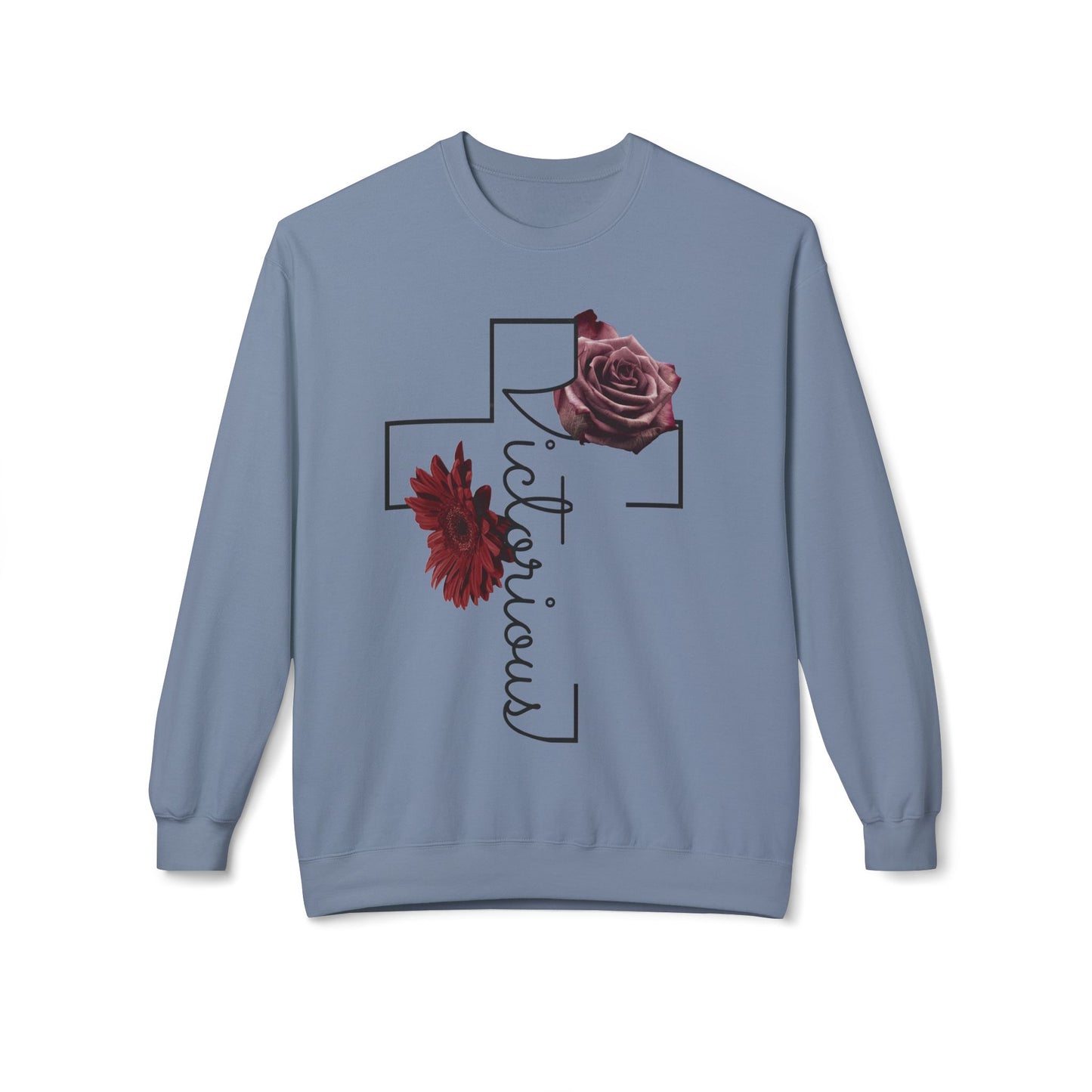 Victorious Rose Fleece Crewneck Sweatshirt