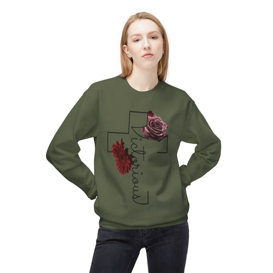 Victorious Rose Fleece Crewneck Sweatshirt