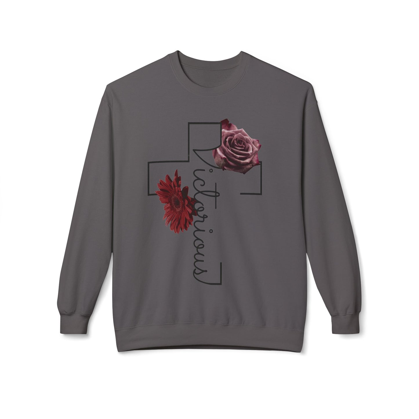 Victorious Rose Fleece Crewneck Sweatshirt