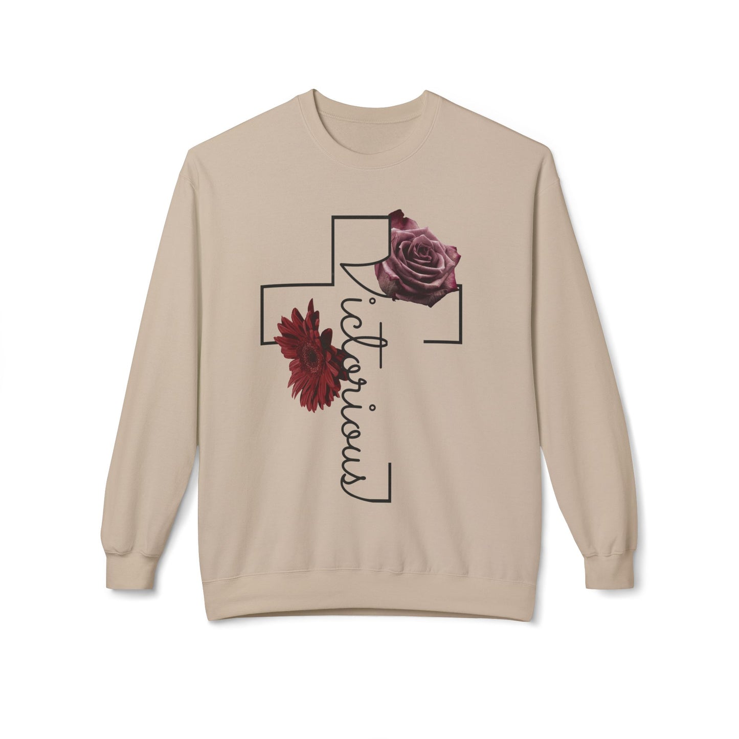Victorious Rose Fleece Crewneck Sweatshirt