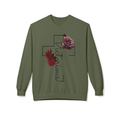 Victorious Rose Fleece Crewneck Sweatshirt