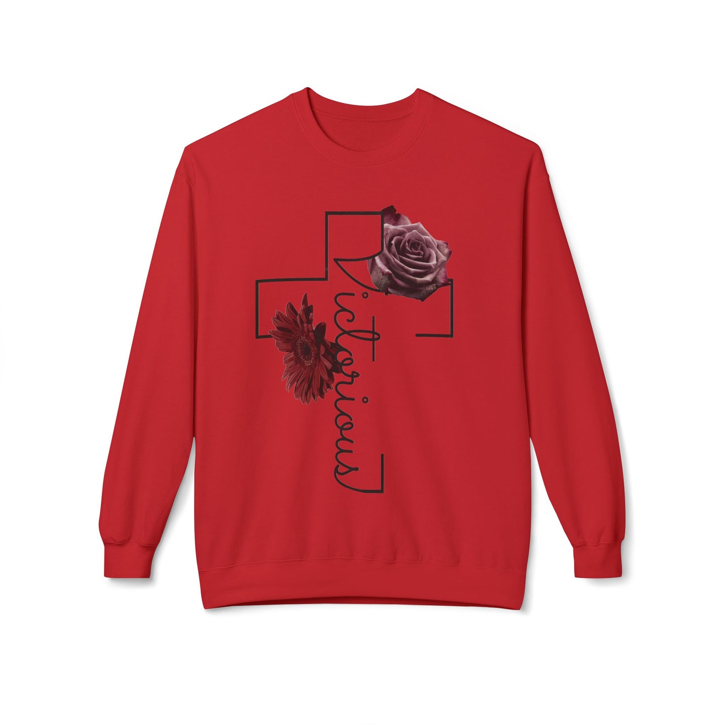 Victorious Rose Fleece Crewneck Sweatshirt