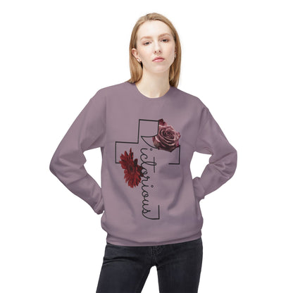 Victorious Rose Fleece Crewneck Sweatshirt