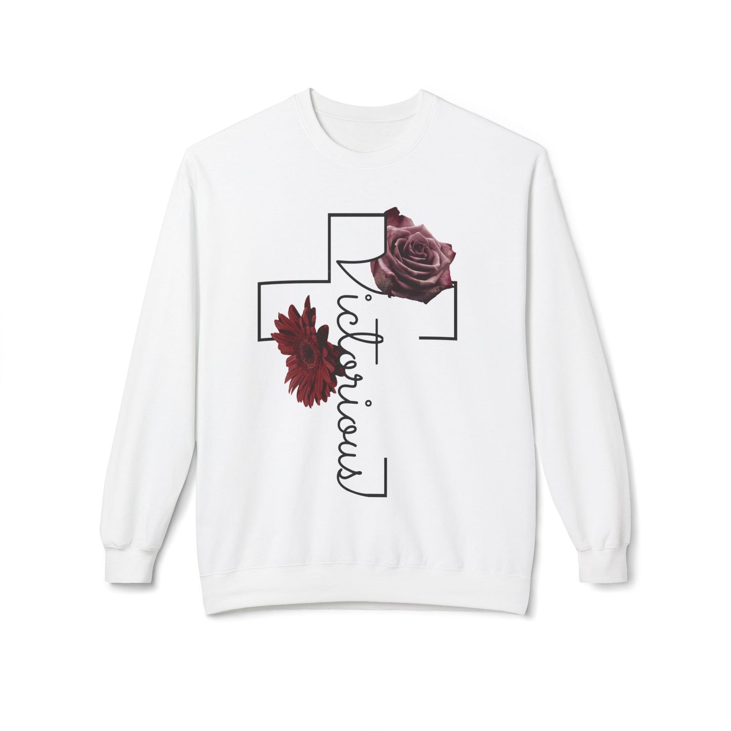 Victorious Rose Fleece Crewneck Sweatshirt