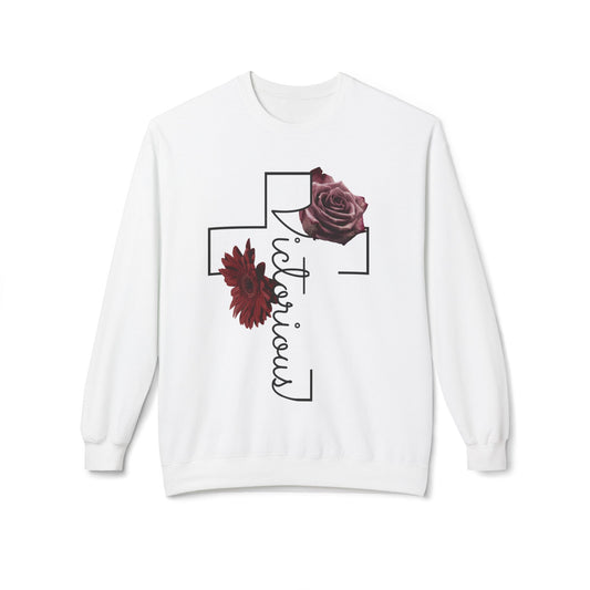 Victorious Rose Fleece Crewneck Sweatshirt
